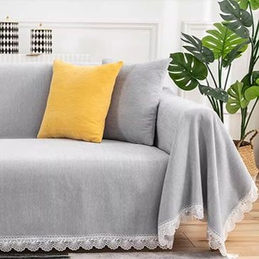 ソファーカバー 上品レース縁取り布製マルチカバー