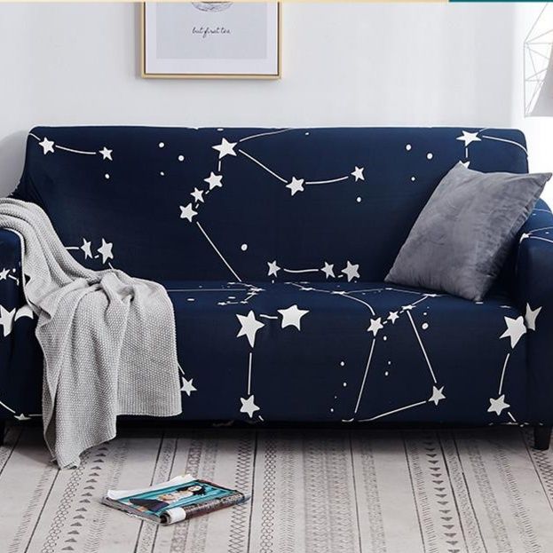 ソファーカバー 北欧風幾何学模様伸縮フィット二人掛けソファーカバー