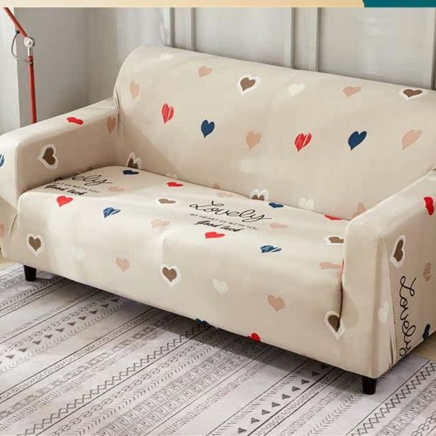 ソファーカバー 北欧風幾何学模様伸縮フィット二人掛けソファーカバー