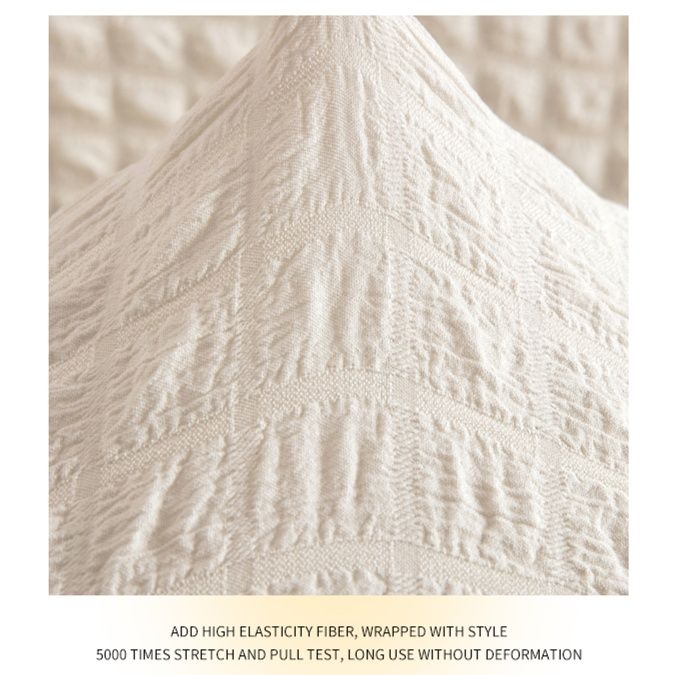 ソファーカバー 泡立ち織り模様フリル付きソファーカバー