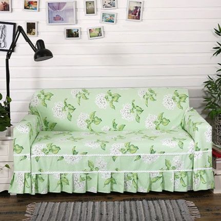 ソファーカバー 花と葉のボタニカル柄伸縮フィット式ソファーカバー