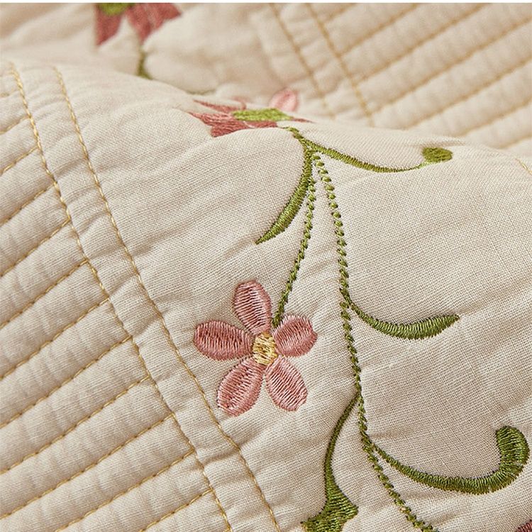 ソファーカバー 花の刺繍が美しい上品な綿製ソファーカバー