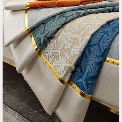 ソファーカバー 高級幾何学模様刺繍入り豪華装飾ソファーカバー