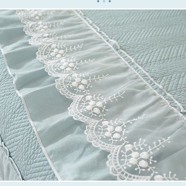 ソファーカバー 花刺繍レース付きキルティング二人掛けソファーカバー