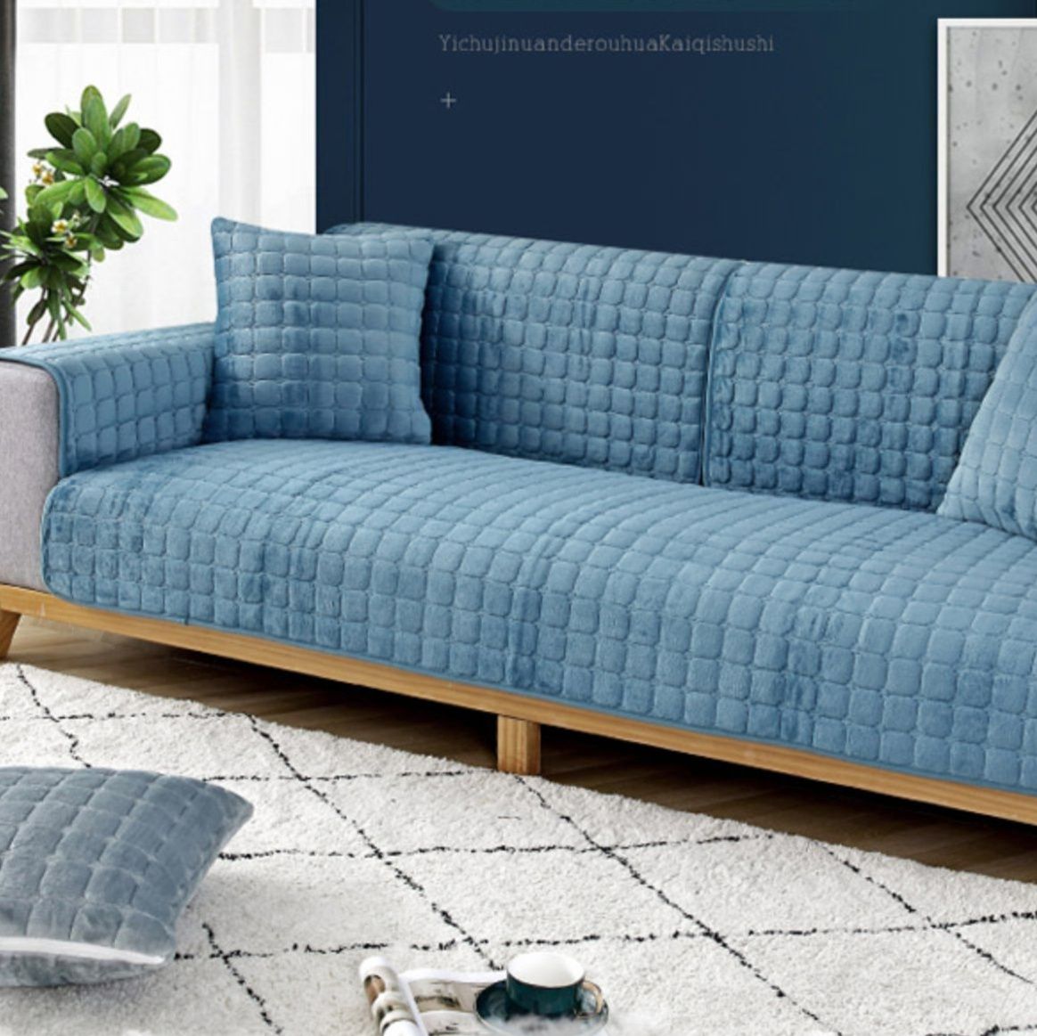 ソファーカバー 厚手キルティング加工ソファーカバー2人掛け用