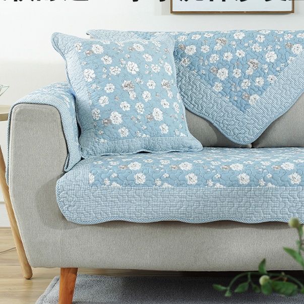 ソファーカバー 花柄プリント四季通用綿沙発敷きマット2人掛け用