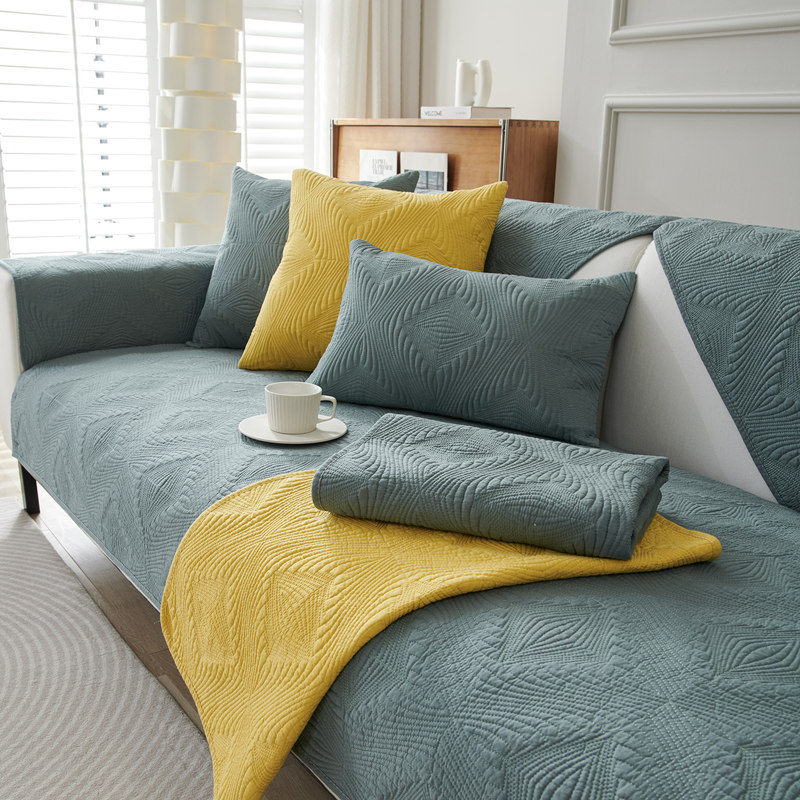 ソファーカバー 幾何学模様立体織りソファーカバー二人掛け用