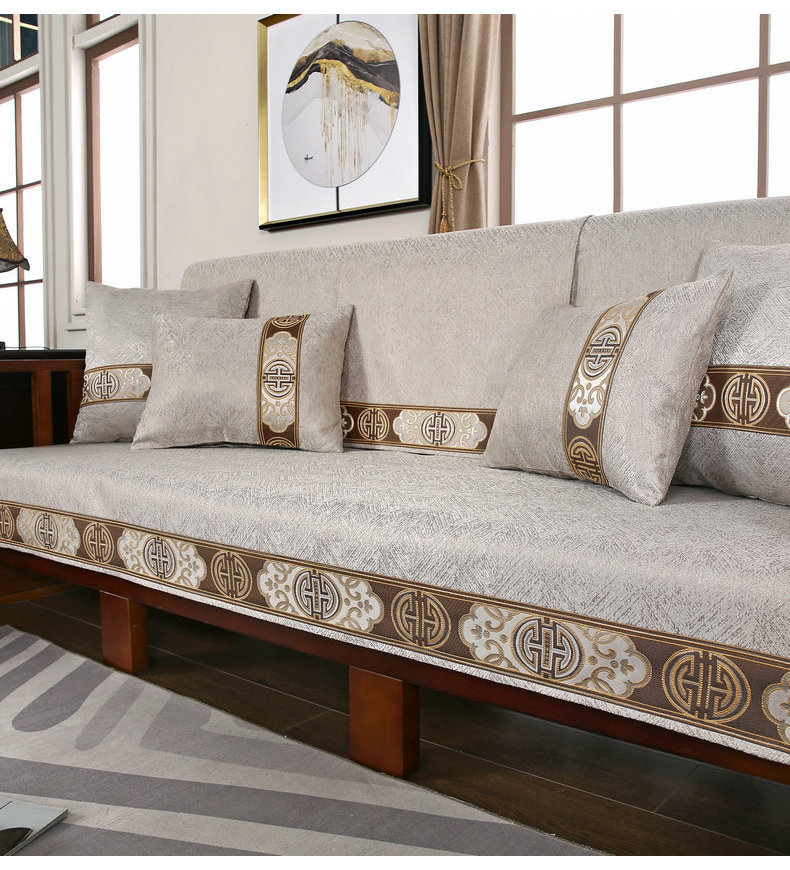 ソファーカバー 東洋風古典文様織り込み高級ソファーカバー