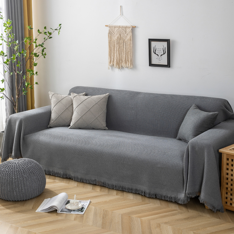 ソファーカバー 北欧風織り模様マルチカバー二人掛け用