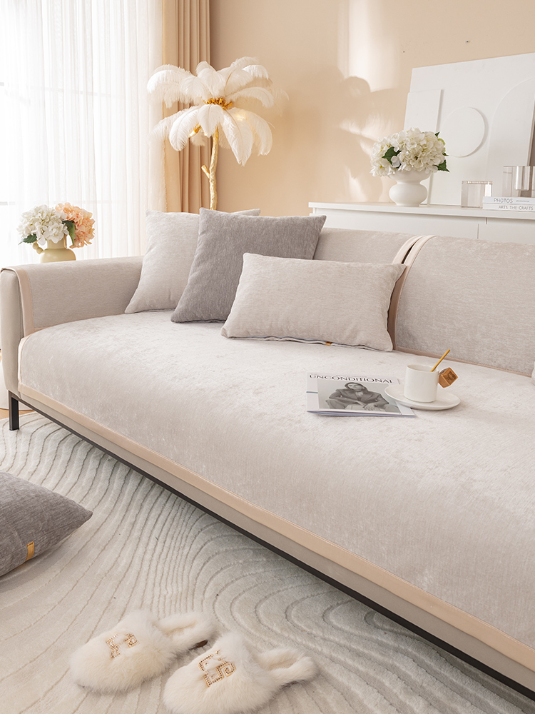 ソファーカバー 上質素材のシンプル無地２人掛けソファーカバー