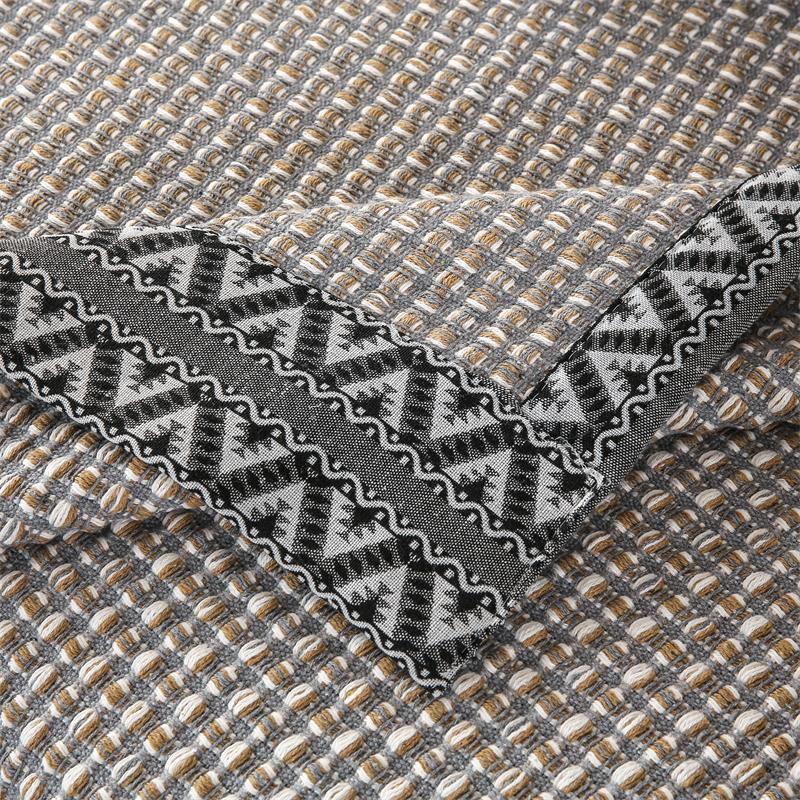 ソファーカバー 幾何学模様編み込み風三人掛け用マルチカバー