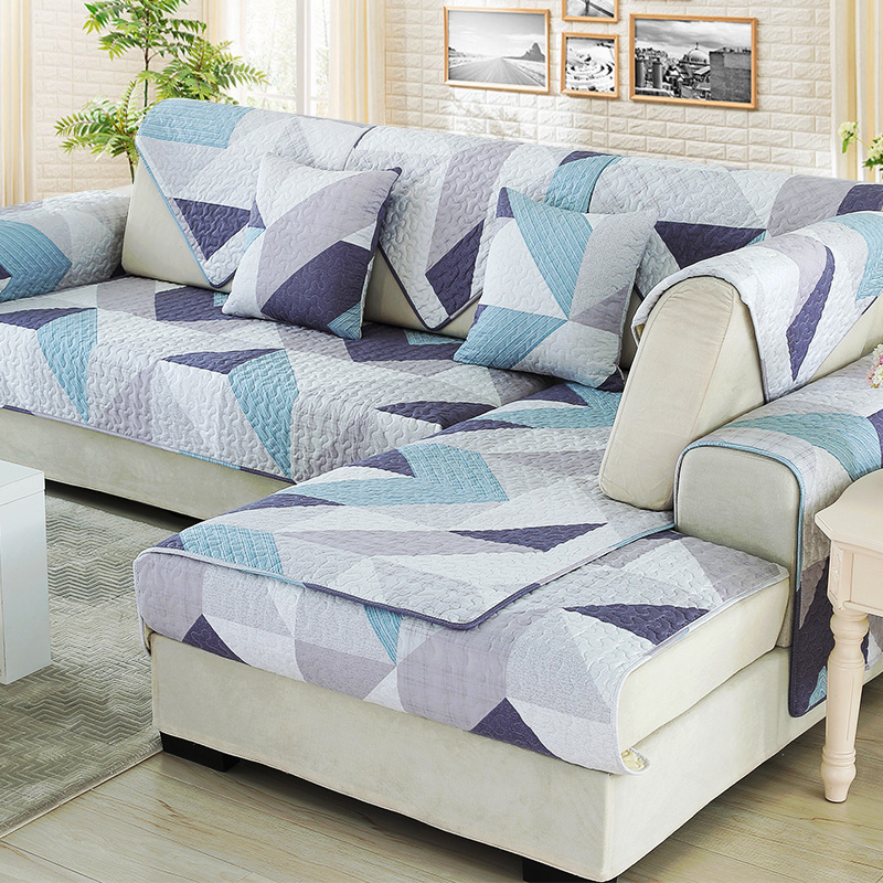 ソファーカバー 幾何学模様キルティング三人掛けソファーカバー