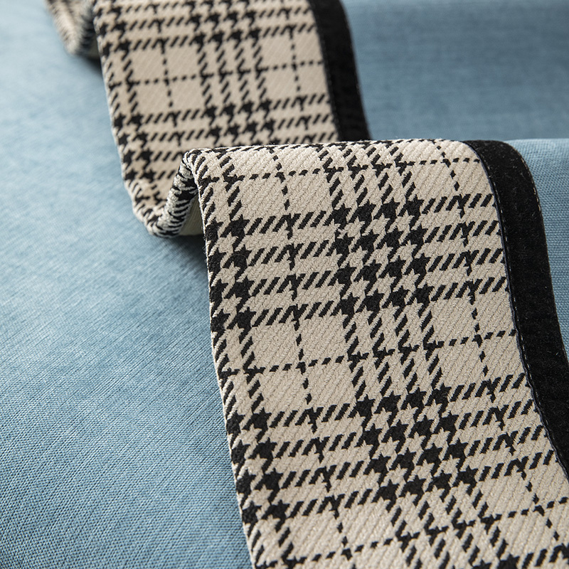 ソファーカバー 上質格子柄切り替えデザインソファーカバー