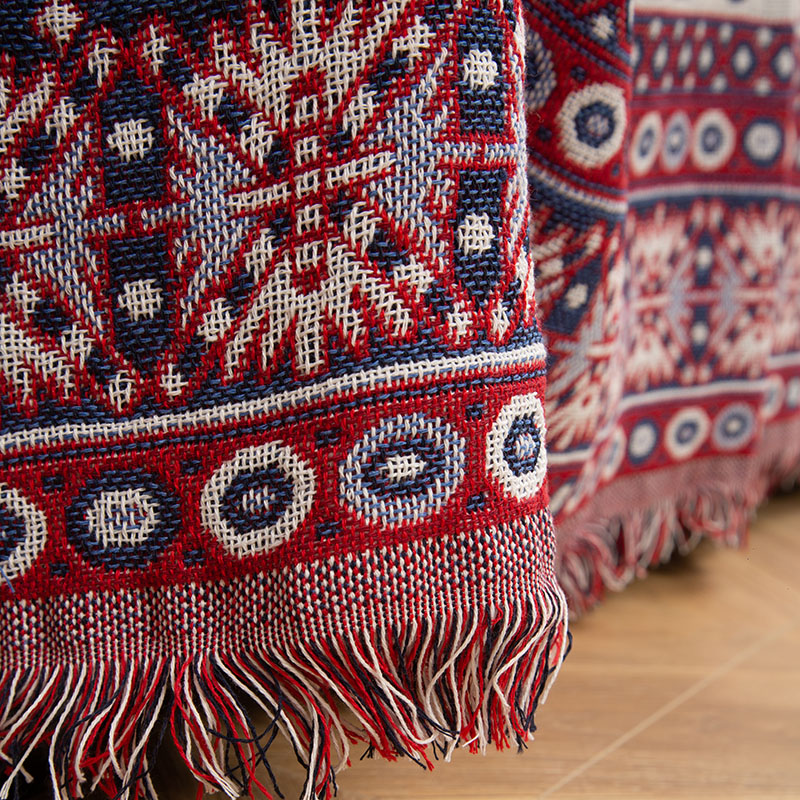 ソファーカバー 民族調幾何学模様ソファーカバー二人掛け用マルチカバー