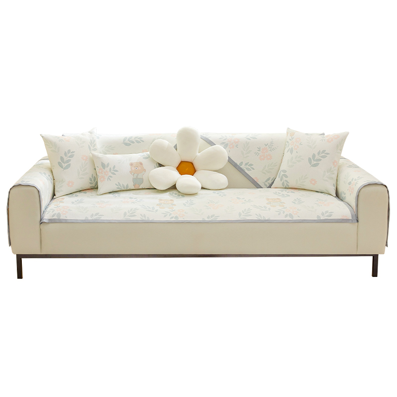 ソファーカバー 小熊と花柄の優雅な座面保護カバー