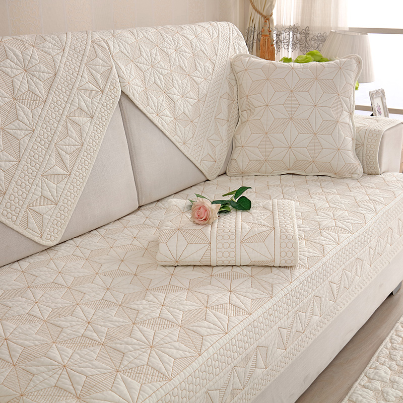 ソファーカバー 幾何学模様キルティング三人掛けソファーカバー