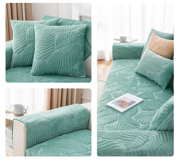 ソファーカバー 波紋模様キルティング厚手三人掛けソファーカバー