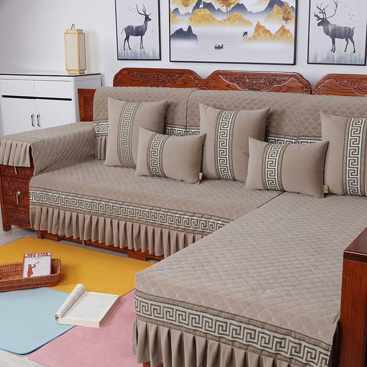 ソファーカバー 民族風幾何学模様付きキルティングソファーカバー