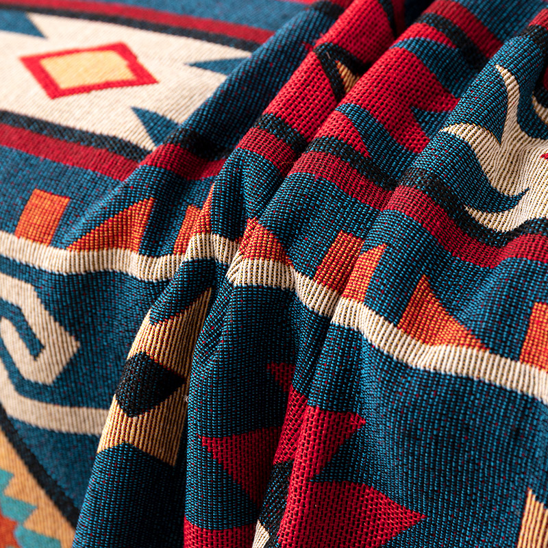 ソファーカバー 民族調幾何学模様織物ソファーカバー