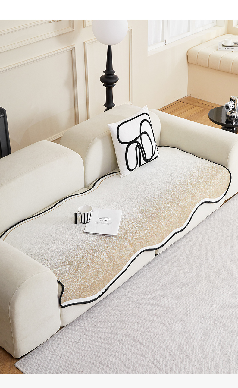 ソファーカバー 波型縁取り座面保護ソファーカバー