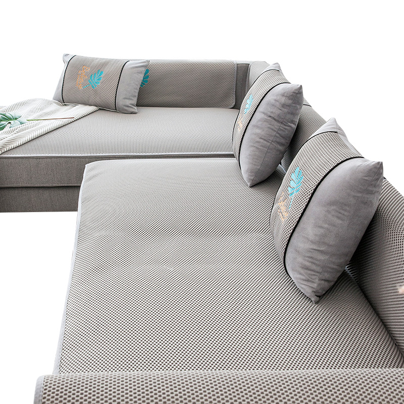 ソファーカバー ボタニカル刺繍ソファーカバー三人掛け用