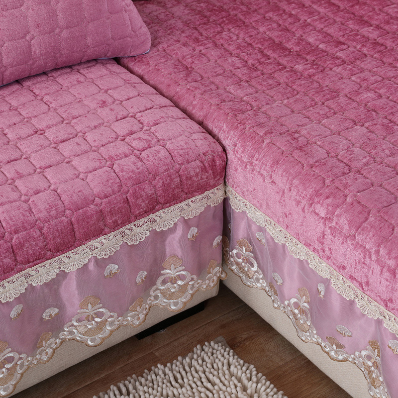 ソファーカバー 高級刺繍レース付きキルティングソファーカバー