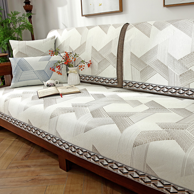 ソファーカバー 幾何学模様織り込み高級感ソファーカバー