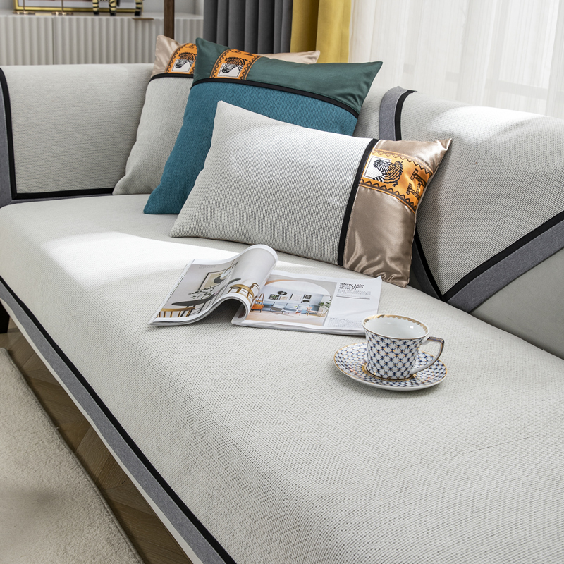 ソファーカバー 高級感溢れるパイピング装飾2人掛けソファーカバー