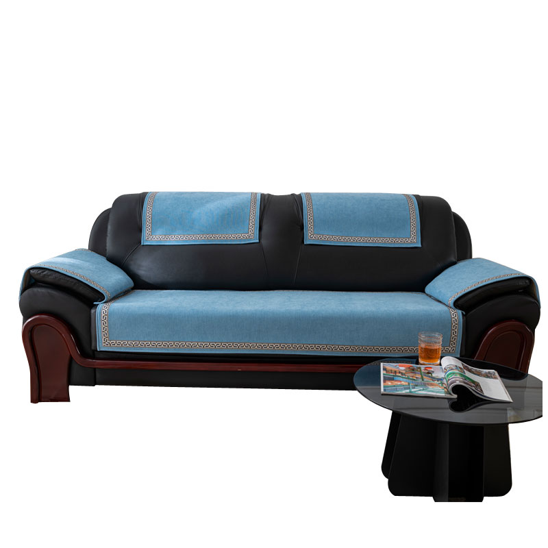 ソファーカバー 高級刺繍縁取り装飾ソファーカバー二人掛け用