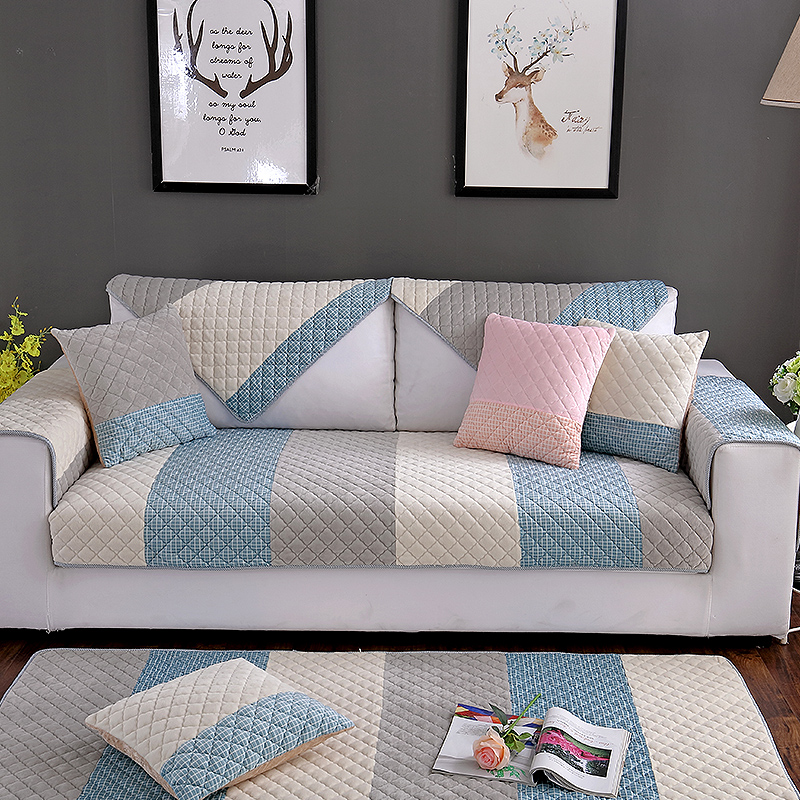 ソファーカバー 幾何学模様キルティングソファーカバー