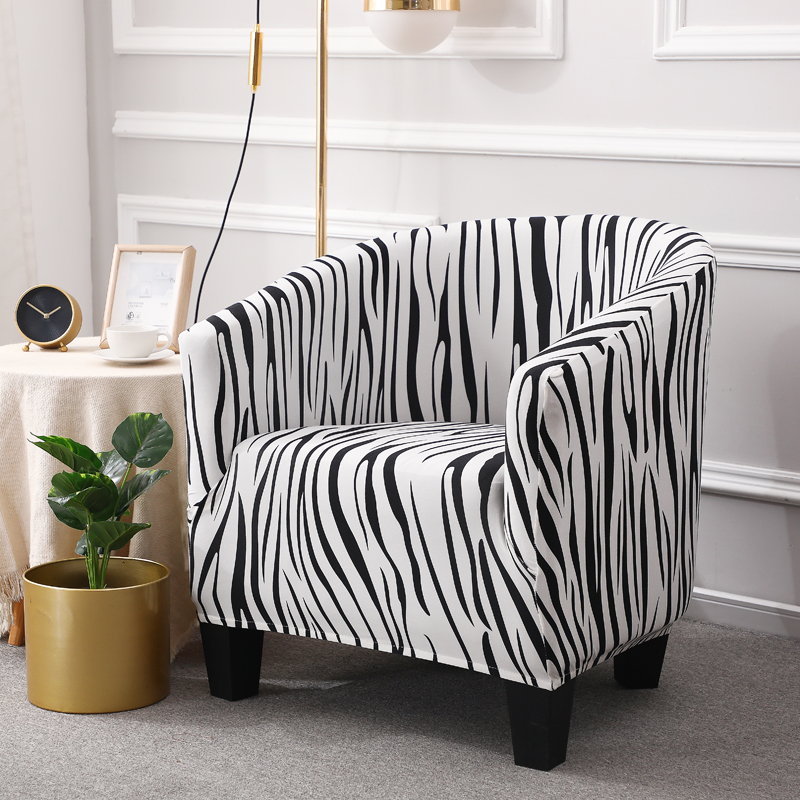 ソファーカバー 縞模様デザイン伸縮フィット一人掛けソファーカバー