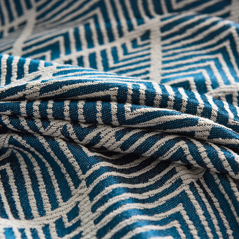 ソファーカバー 幾何学模様編み込み柄マルチカバー