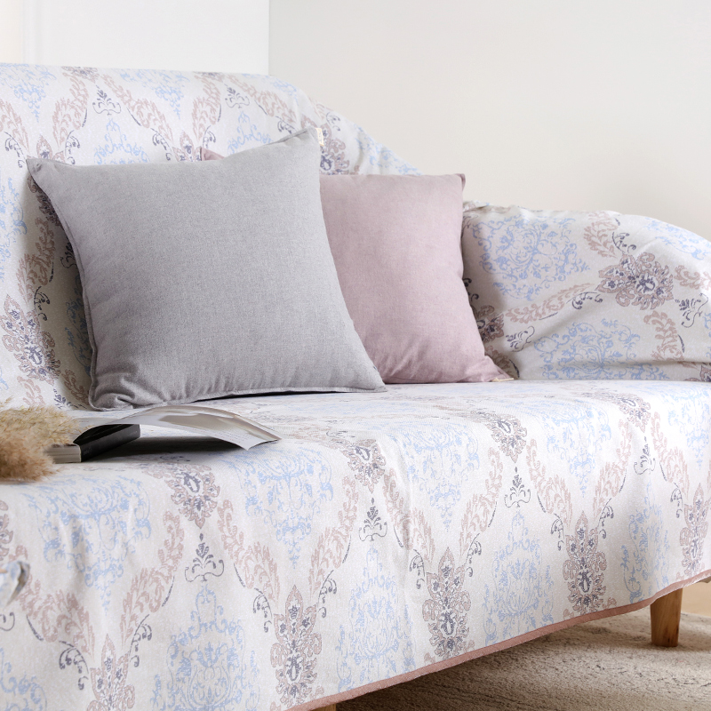 ソファーカバー 優雅なダマスク柄マルチカバー2人掛け用