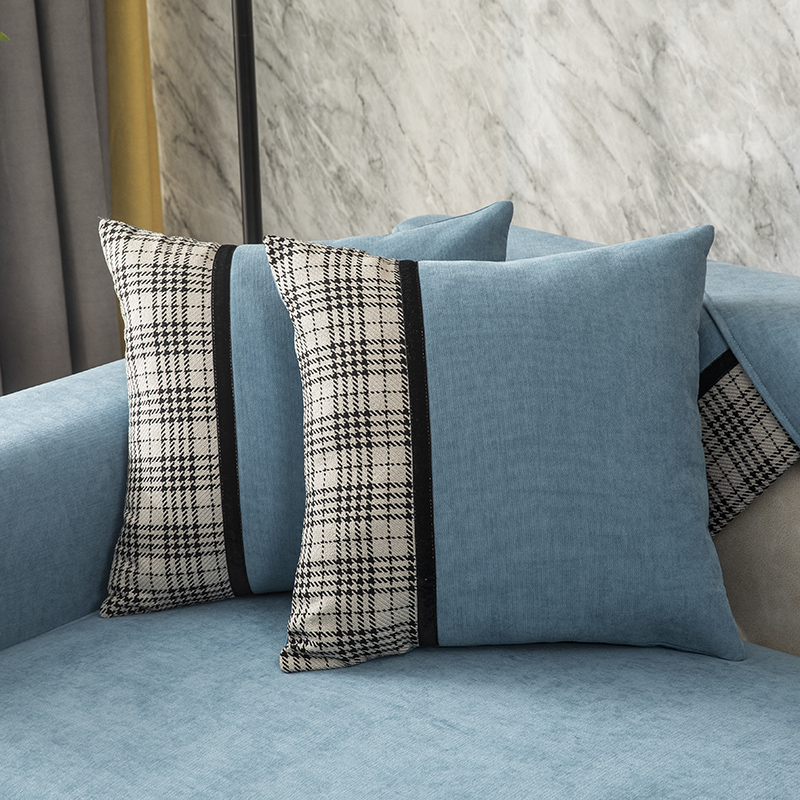 ソファーカバー 上質格子柄切り替えデザインソファーカバー