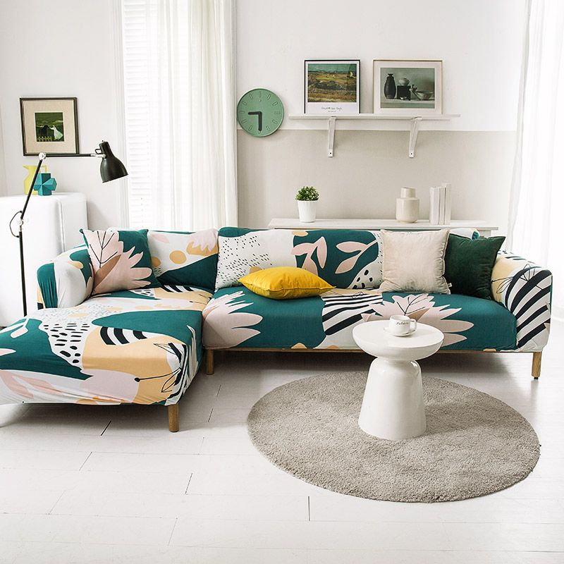 ソファーカバー 北欧風幾何学模様伸縮フィット型ソファーカバー