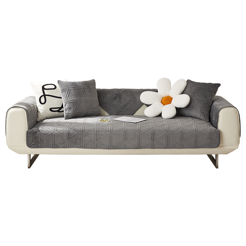 ソファーカバー 幾何学模様キルティング二人掛けソファーカバー