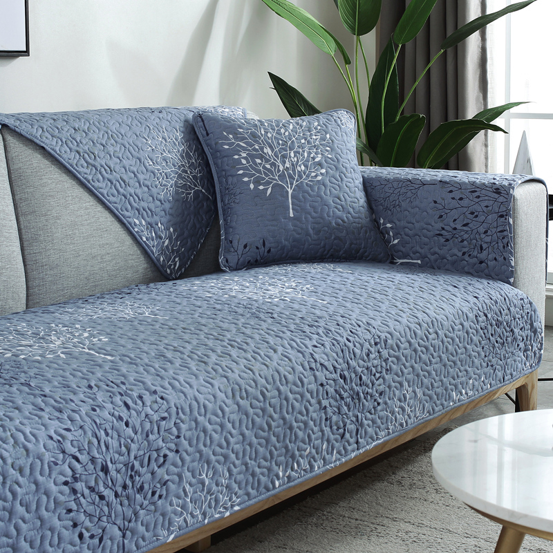 ソファーカバー 木の葉柄キルティング高級感ソファーカバー
