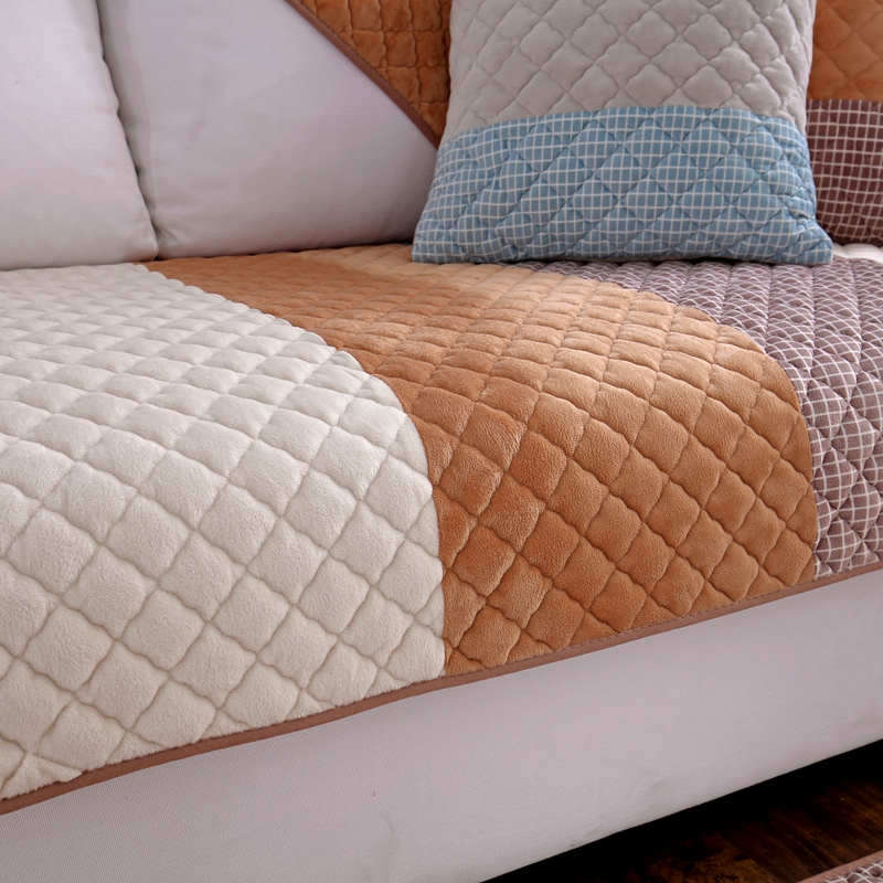 ソファーカバー パッチワーク風キルティング座面保護カバー