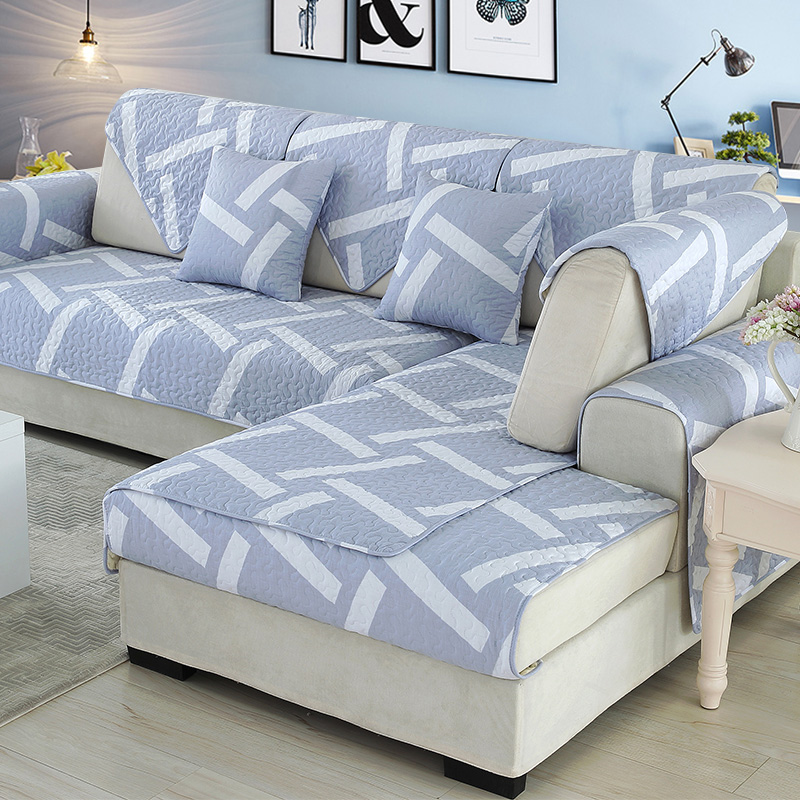 ソファーカバー 幾何学模様キルティング三人掛けソファーカバー