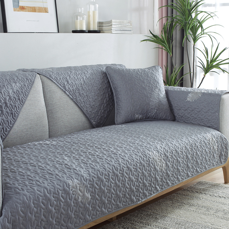 ソファーカバー 木の葉柄キルティング高級感ソファーカバー