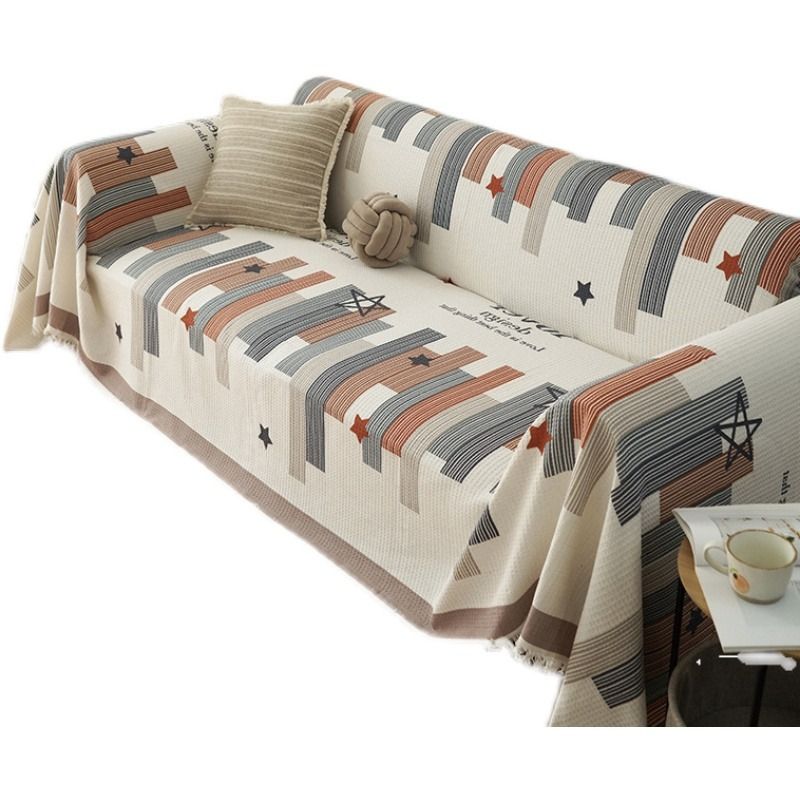 ソファーカバー 虹と星の幾何学模様ソファーカバー
