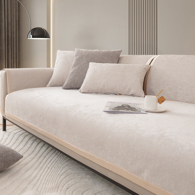 ソファーカバー 上質素材のシンプル無地２人掛けソファーカバー