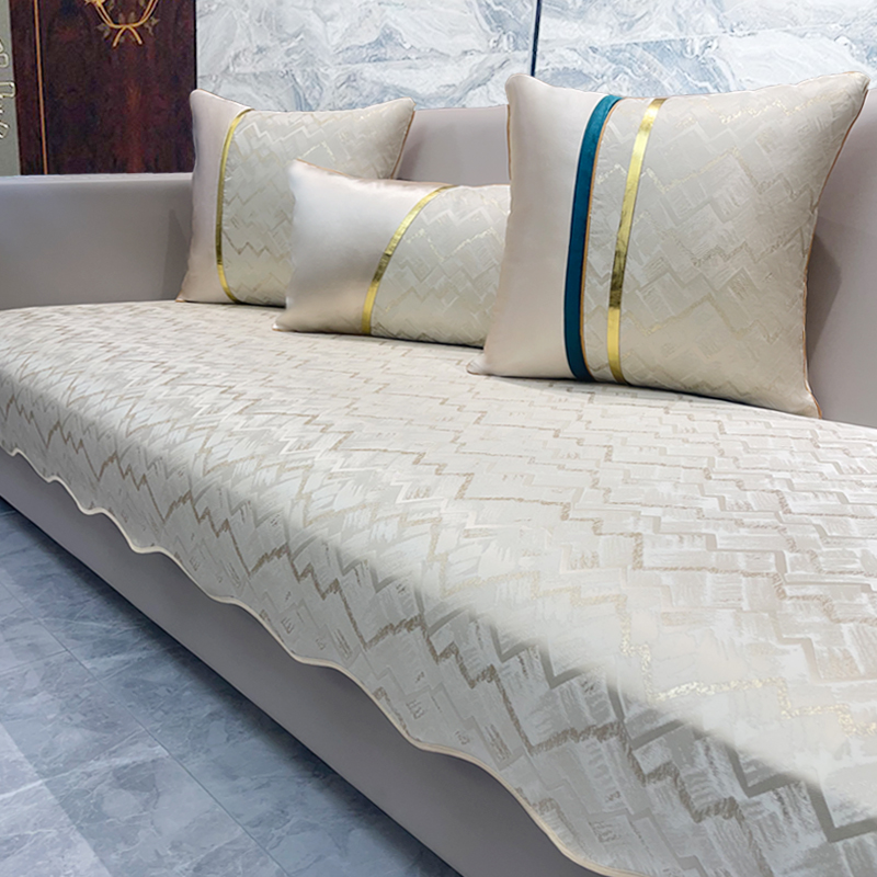 ソファーカバー 幾何学模様高級織りソファーカバー二人掛け用