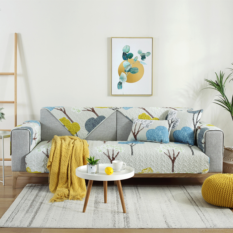 ソファーカバー 格子柄デザイン座面保護ソファーカバー