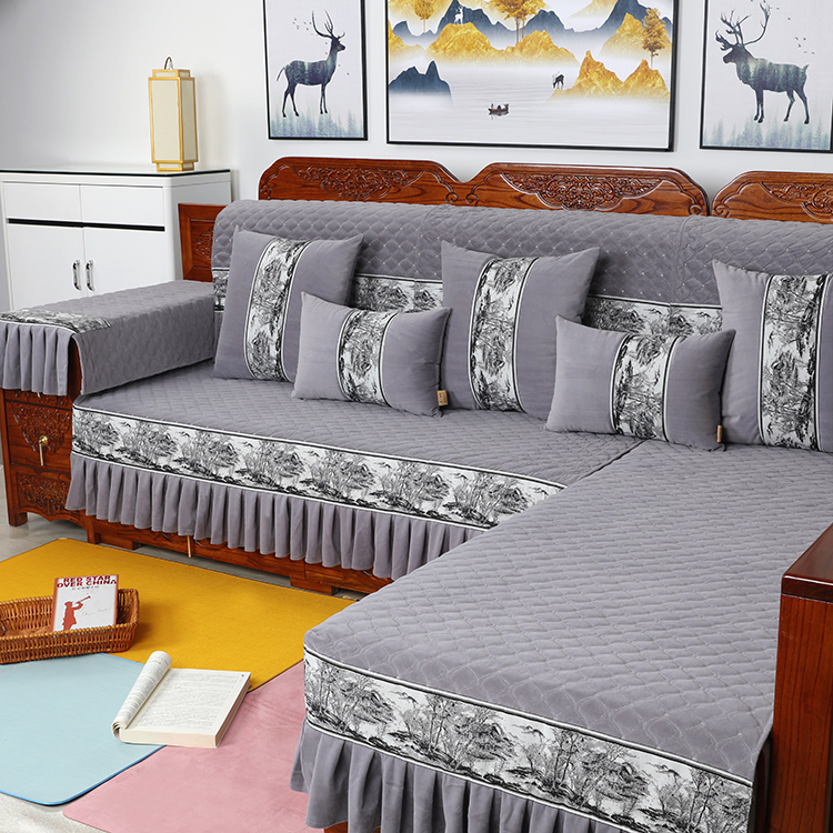 ソファーカバー 民族風幾何学模様付きキルティングソファーカバー