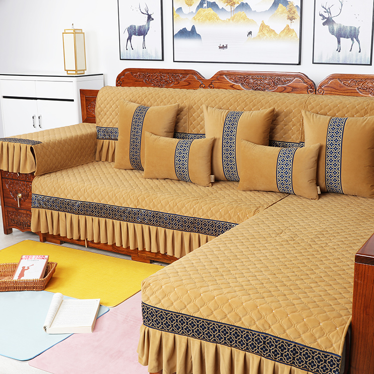 ソファーカバー 民族風幾何学模様付きキルティングソファーカバー