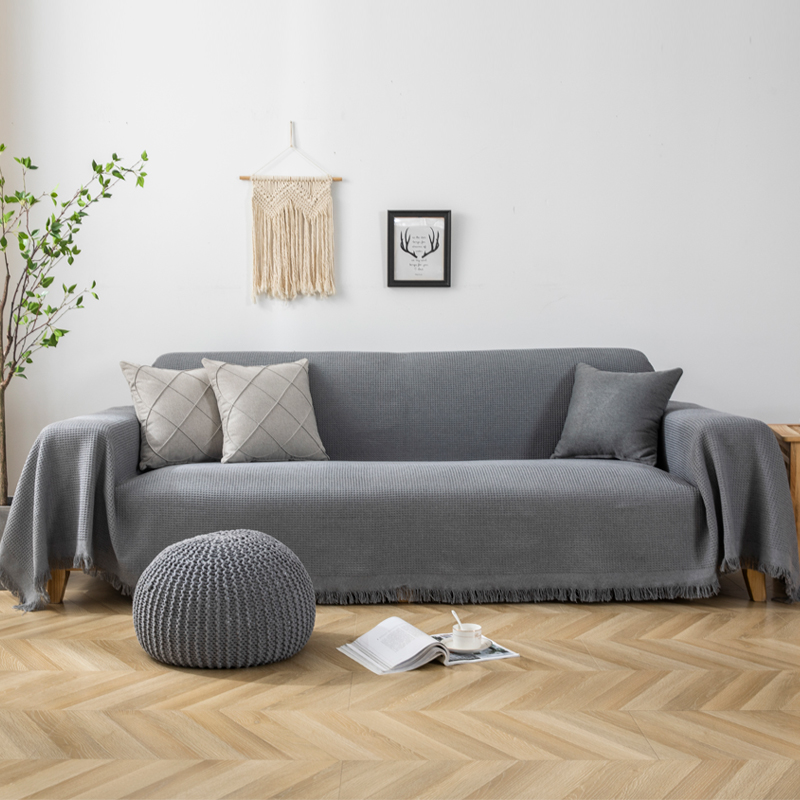 ソファーカバー 北欧風織り模様マルチカバー二人掛け用