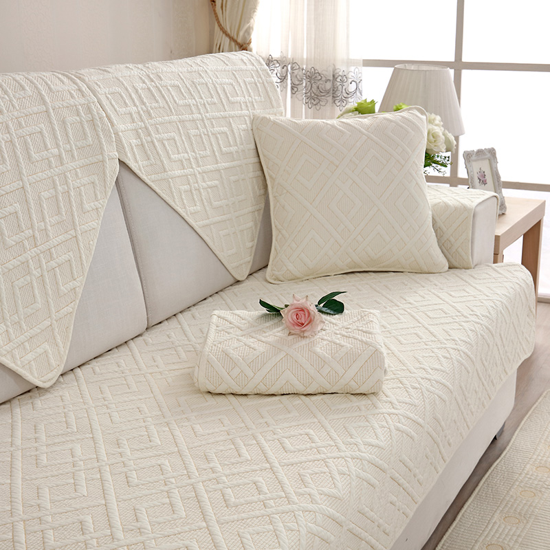 ソファーカバー 幾何学模様キルティング三人掛けソファーカバー