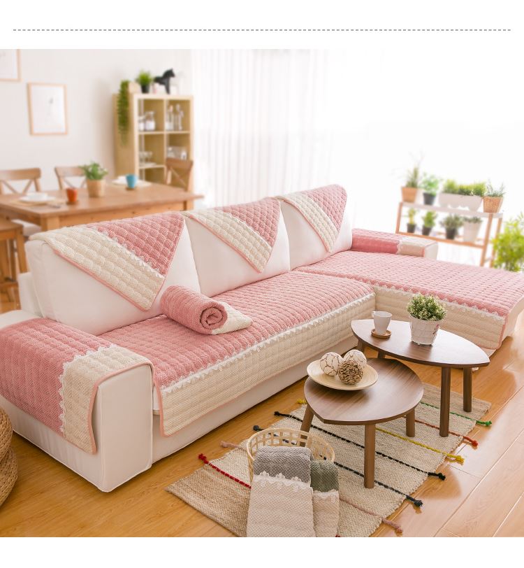 ソファーカバー 幾何学模様キルティング風三人掛けソファーカバー