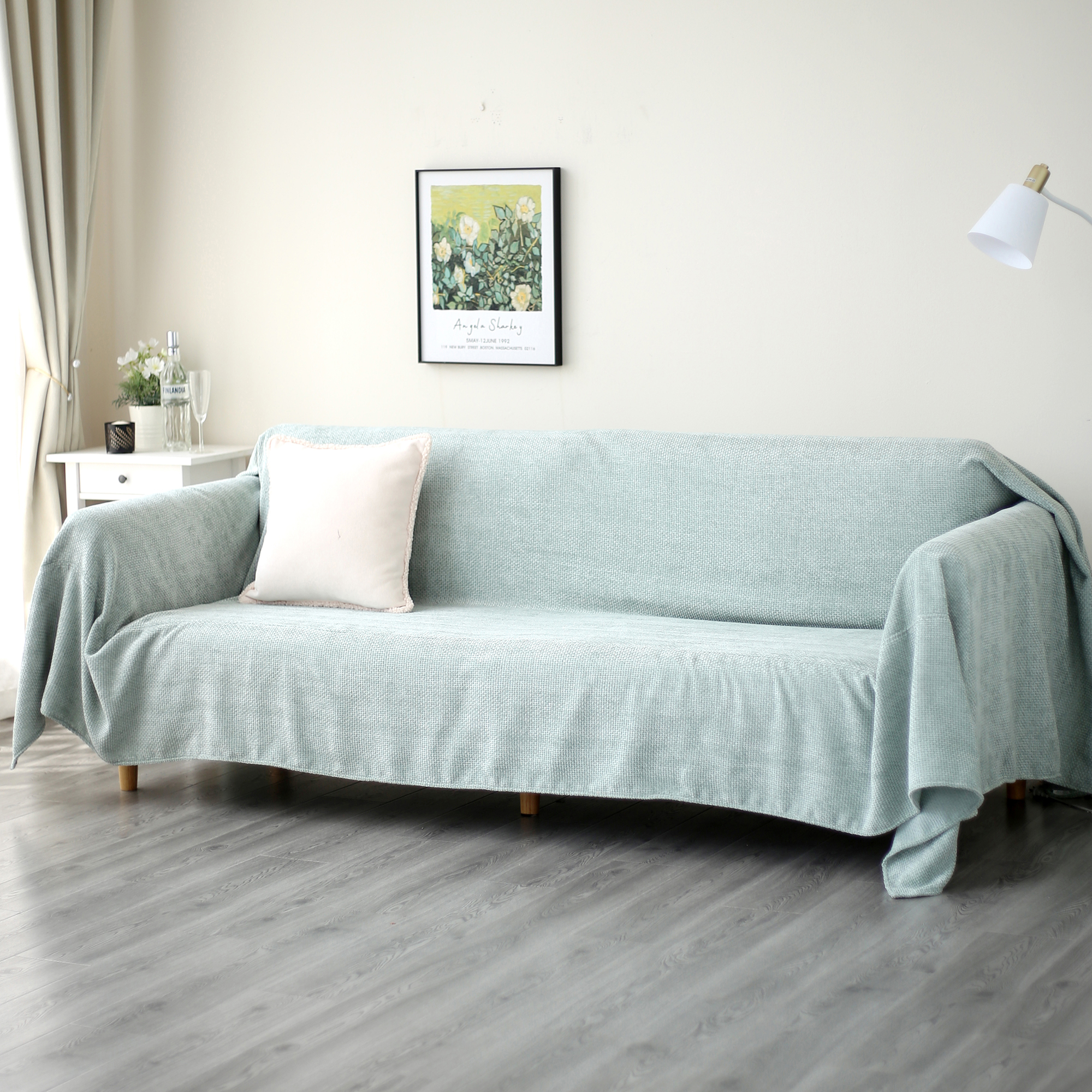 ソファーカバー 天然素材風マルチカバー二人掛け用